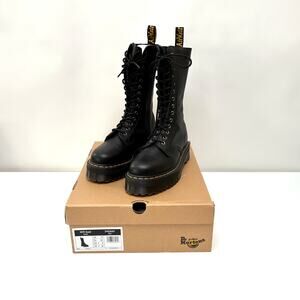 NIB Unisex Dr. Martens 1B99 Quad Black Leather Boots - W10; M9